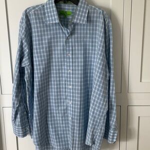 Casual Blue and White Button Down Shirt